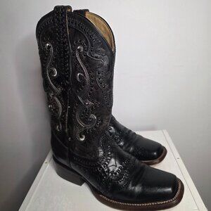 Cuadra Venecia Glaciar Men's Cowhide and Leather Black Cowboy Boots Size 7